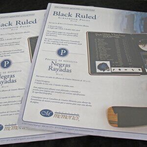 Black Ruled Scrapbook Pages, 2 Pgs. 8.5x11